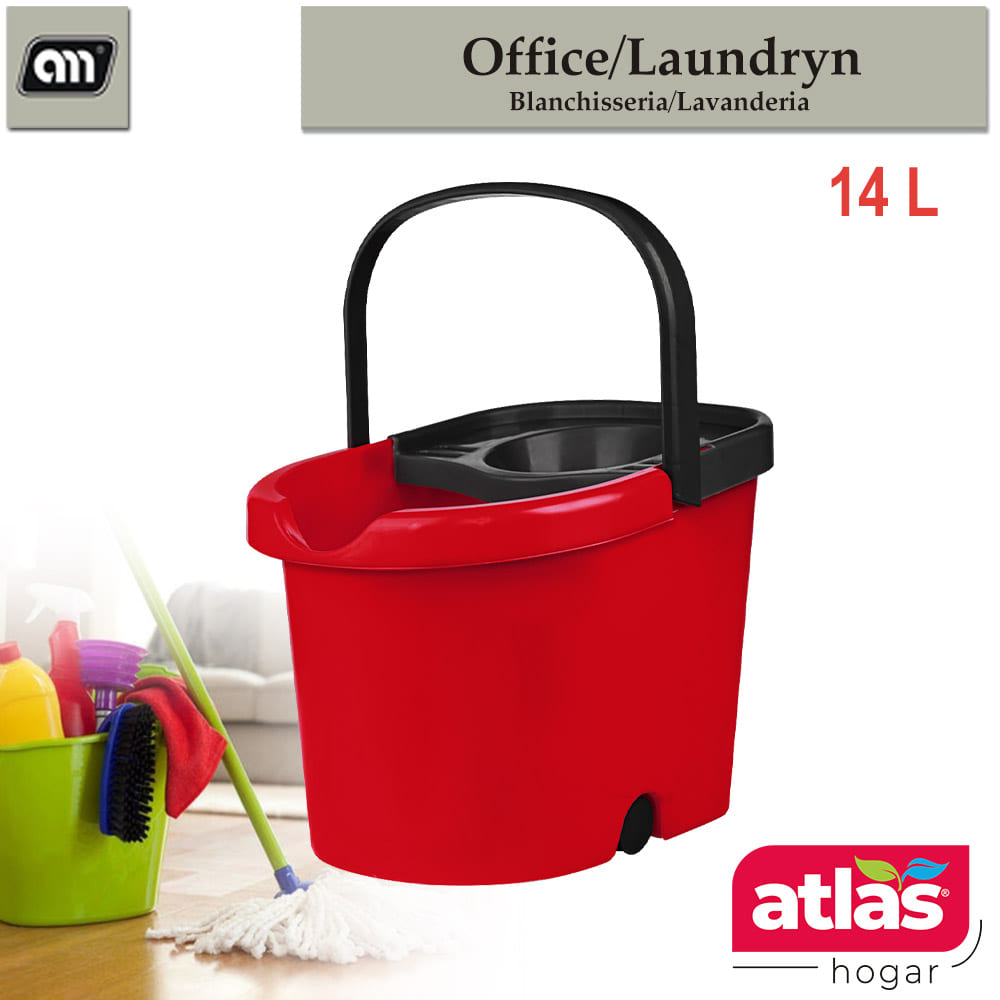 CUBO ESCURRIDOR C/RUEDAS ROLLER 14 L [ATLAS]