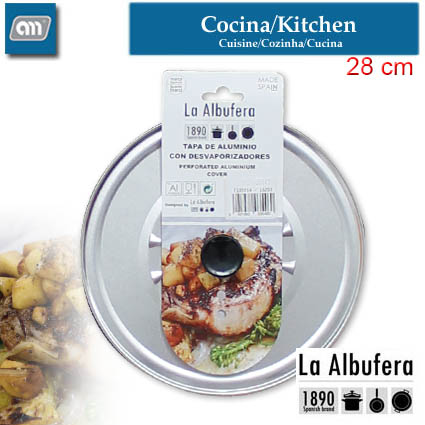 TAPA FREIR 28CM PERFORADA ALUMINIO [LA ALBUFERA]