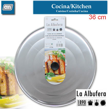 TAPA FREIR 36CM PERFORADA ALUMINIO [LA ALBUFERA]