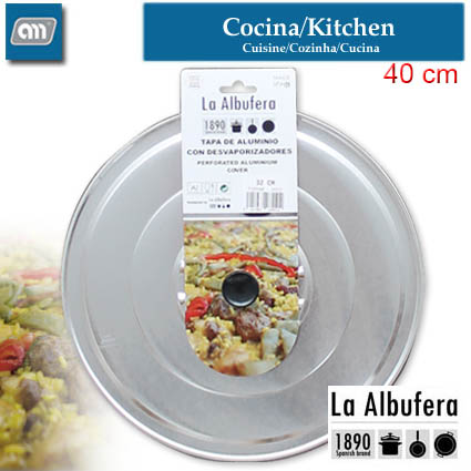 TAPA FREIR 40CM PERFORADA ALUMINIO [LA ALBUFERA]