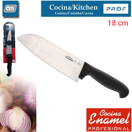 BLISTER CUCHILLO SANTOKU 18 CM CHEF [ENAMEL PROF]