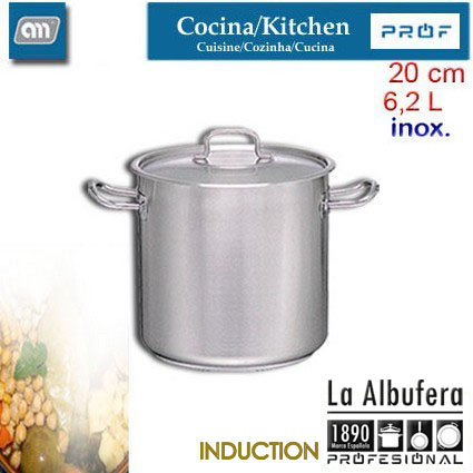 OLLA 20CM 6,2L RECT C/T INOX[LA ALBUFERA PROF]