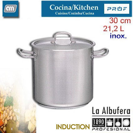 OLLA 30CM 21,2L RECT C/T INOX[LA ALBUFERA PROF]