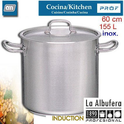 OLLA 60CM 155L RECT C/T INOX[LA ALBUFERA PROF]