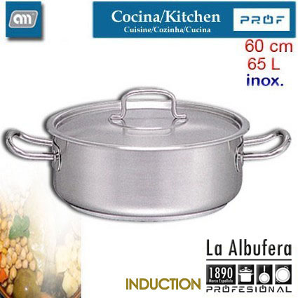 CACEROLA 60CM 65L BAJA C/T INOX[LA ALBUFERA PROF