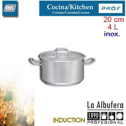 CACEROLA 20CM 4L ALTA C/T INOX[LA ALBUFERA PROF