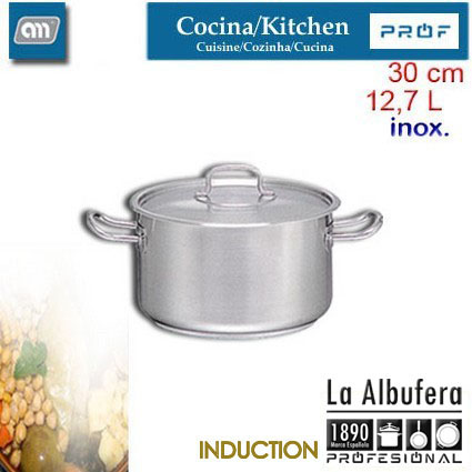 CACEROLA 30CM 12,7L ALTA C/T INOX[LA ALBUFERA PROF