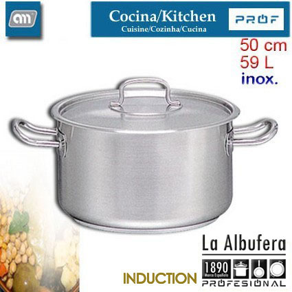 CACEROLA 50CM 59L ALTA C/T INOX[LA ALBUFERA PROF