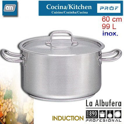 CACEROLA 60CM 99L ALTA C/T INOX[LA ALBUFERA PROF