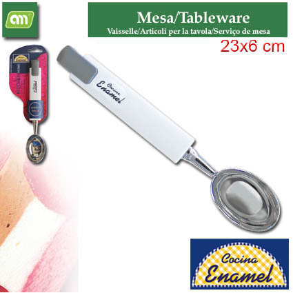 BLISTER CUCHARA HELADO 23X6 CM INOX HOME [ENAMEL]