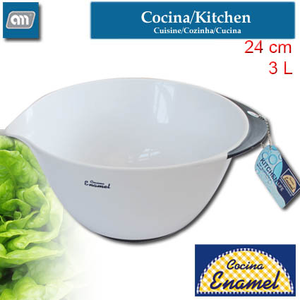 BOL MEZCLADOR 24CM 3L ANTIDESLIZANTE LIFE [ENAMEL]