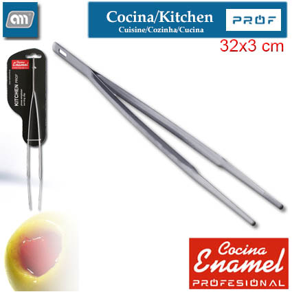 BLISTER PINZA EMPLATAR 32X3CM INOX [ENAMEL PROF]