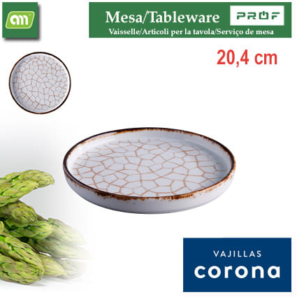 PLATO LLANO RUSTIC 20,4CM ACENTOS CRACKED CORONA