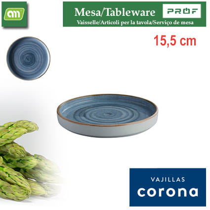 PLATO LLANO RUSTIC 15,5CM ARTISAN AZUL CORONA