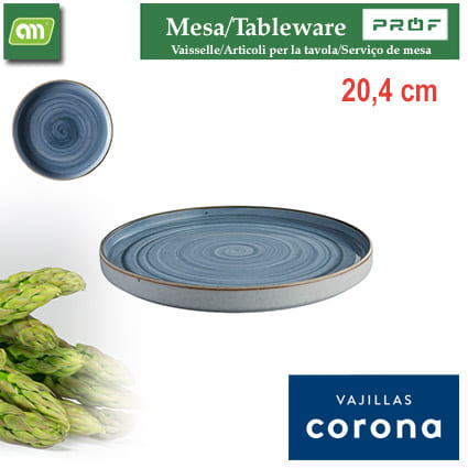 PLATO LLANO RUSTIC 20,4CM ARTISAN AZUL CORONA
