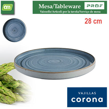 PLATO LLANO RUSTIC 28CM ARTISAN AZUL CORONA
