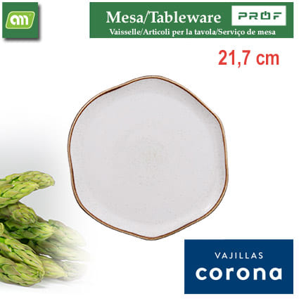 PLATO LLANO ANCESTRAL 21,7CM ARTISAN BEIGE CORONA