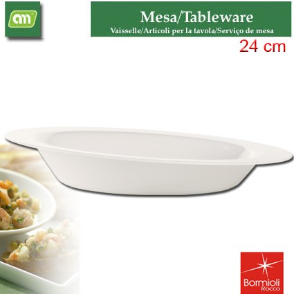 PLATO HONDO 24 CM VIDRIO OPAL COMETA BORMIOLI