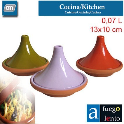 CAZUELA/TAJINA 13X10CM 7 CL COLORES[A FUEGO LENTO]