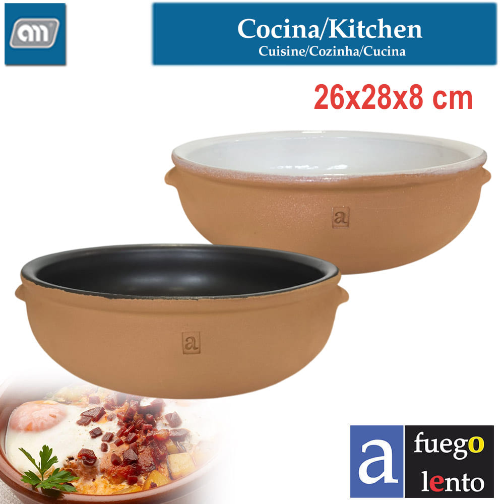CAZUELA 26X28X8CM BYN NAT RUSTIKA BARRO[A FUEGO LE