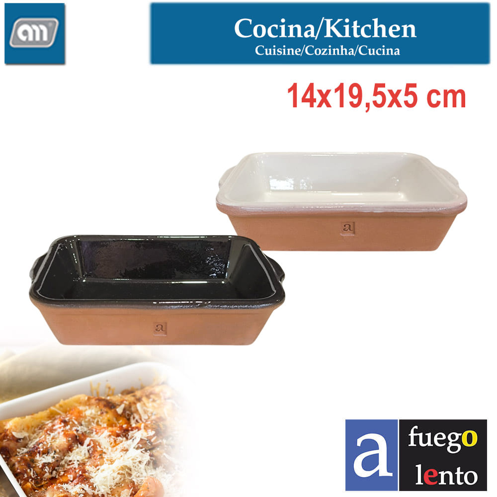 CAZUELA 14X19,5X5CM LASAÑA BYN NAT RUSTIKA BARRO[A