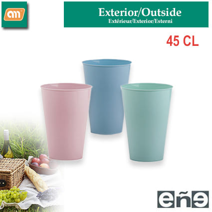 LOTE 3 VASOS 450 ML POLIP COLORES SURTIDOS [EÑE]