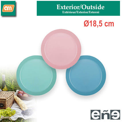 LOTE 3 PLATOS 18,5 CM POLIP COLORES SURTIDOS [EÑE]