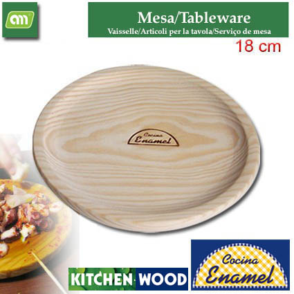 PLATO/TABLA APERIT/PULPO 18 CM MADERA WOOD[ENAMEL]