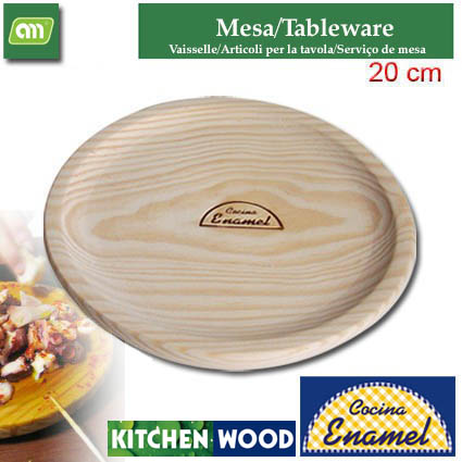 PLATO/TABLA APERIT/PULPO 20 CM MADERA WOOD[ENAMEL]
