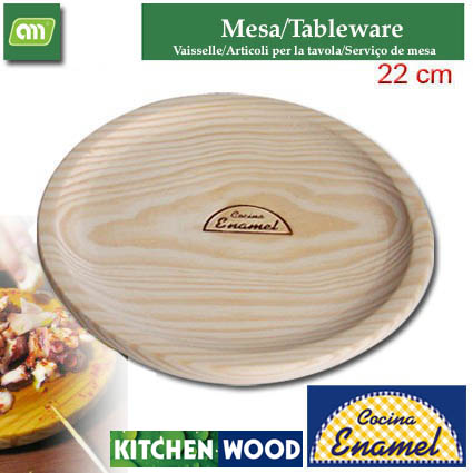 PLATO/TABLA APERIT/PULPO 22 CM MADERA WOOD[ENAMEL]