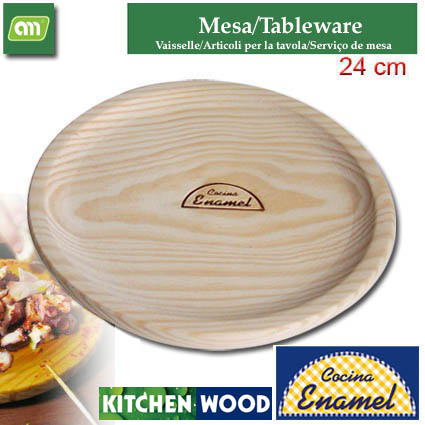 PLATO/TABLA APERIT/PULPO 24 CM MADERA WOOD[ENAMEL]