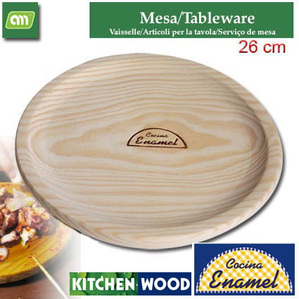 PLATO/TABLA APERIT/PULPO 26 CM MADERA WOOD[ENAMEL]