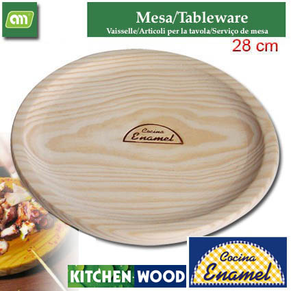PLATO/TABLA APERIT/PULPO 28 CM MADERA WOOD[ENAMEL]