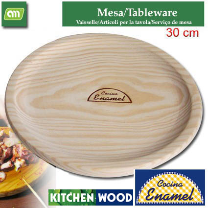 PLATO/TABLA APERIT/PULPO 30 CM MADERA WOOD[ENAMEL]