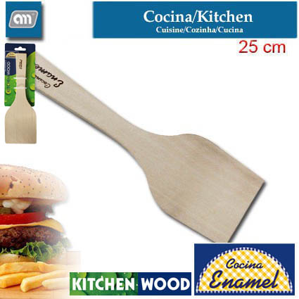 SLICE SPATULA HAMBURGER 25 CM WOOD [ENAMEL]