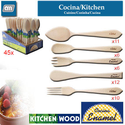 UTENSILIOS VARIOS MADERA PARA CAZUELA WOOD[ENAMEL]