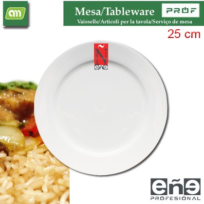 PLATO LLANO 25 CM PORC CHUN [EÑE]