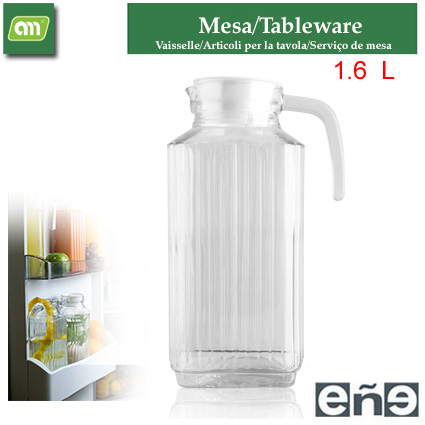 JARRA NEVERA VIDRIO 1,6 L C/TAPA DORICA [EÑE]