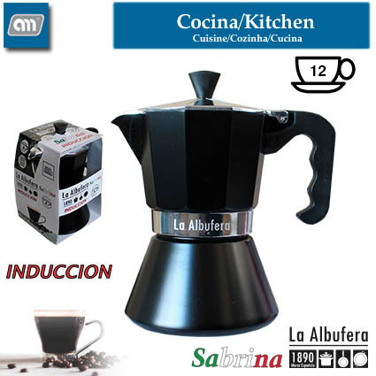 CAFETERA 12 TAZAS ALUMINIO SABRINA [LA ALBUFERA]