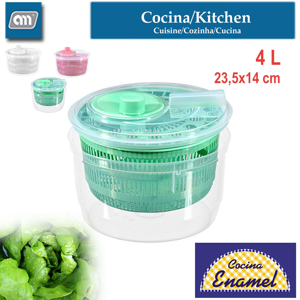 ESCURRIDOR CENTRIFUGADORA 4 L C/TAPA [ENAMEL]