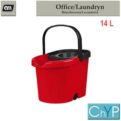 CUBO 14 L RECT ESCURRIDOR C/RUEDAS PLAST [CHYP]