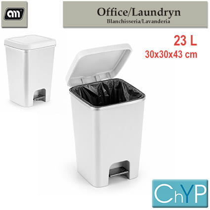 CUBO BASURA C/ PEDAL 23 L BLANCO [CHYP]