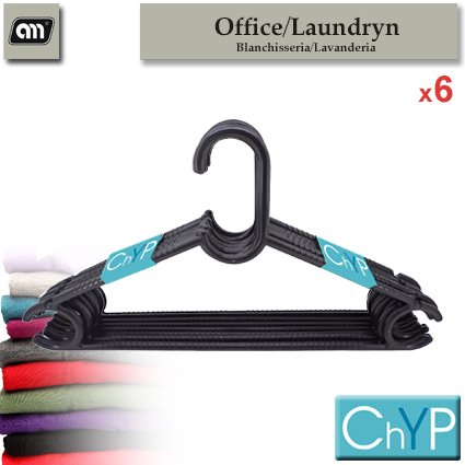 LOTE 6 PERCHA NEGRA 40X22,5 CM [ChYP]
