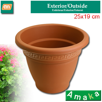 POT DE FLEURS 25 CM N6 PLASTIQUE [AMAKA]