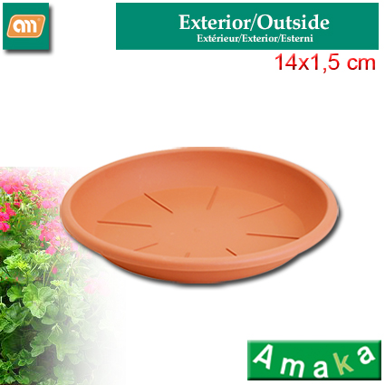 PLAT POT DE FLEURS 14 CM N3 PLASTIQUE [AMAKA]