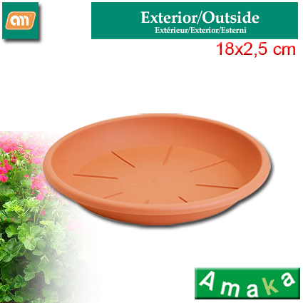 PLAT POT DE FLEURS 18 CM N4 PLASTIQUE [AMAKA]