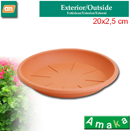 PLAT POT DE FLEURS 20 CM N5 PLASTIQUE [AMAKA]