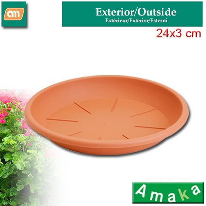 PLAT POT DE FLEURS 24 CM N6 PLASTIQUE [AMAKA]