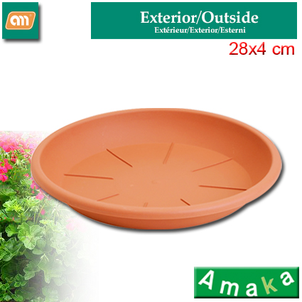 PLAT POT DE FLEURS 28 CM N7 PLASTIQUE [AMAKA]