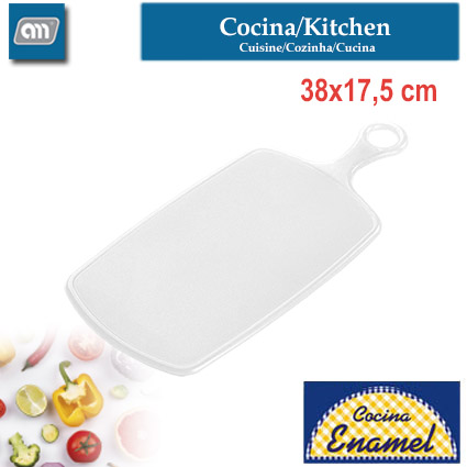 TABLA CORTAR 38x17,5 CM RECT C/MANGO [ENAMEL]